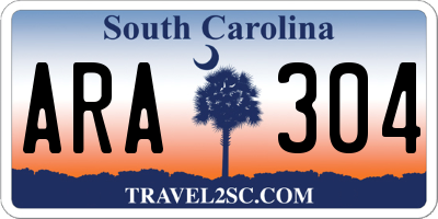 SC license plate ARA304
