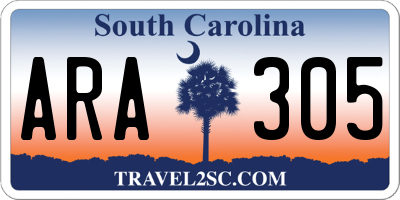 SC license plate ARA305
