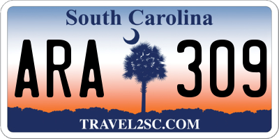 SC license plate ARA309
