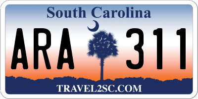 SC license plate ARA311