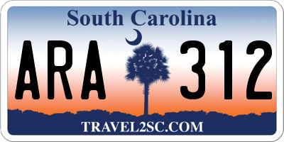 SC license plate ARA312