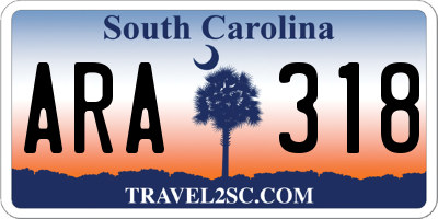SC license plate ARA318