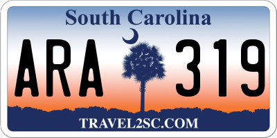 SC license plate ARA319