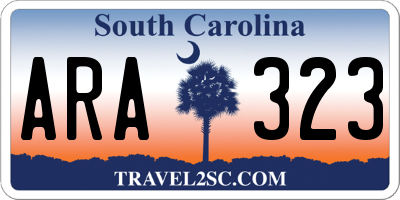 SC license plate ARA323