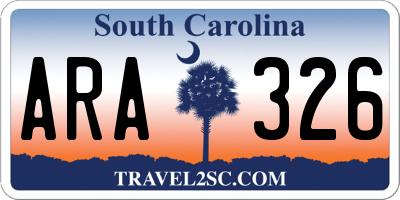 SC license plate ARA326