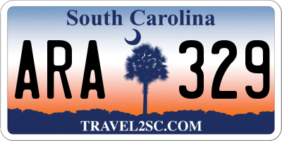 SC license plate ARA329