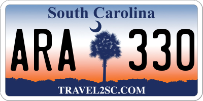 SC license plate ARA330