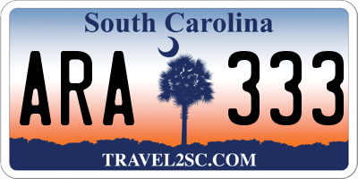 SC license plate ARA333
