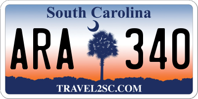 SC license plate ARA340