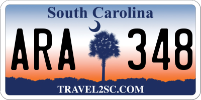 SC license plate ARA348