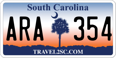 SC license plate ARA354
