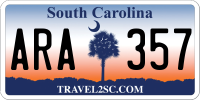 SC license plate ARA357