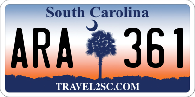 SC license plate ARA361