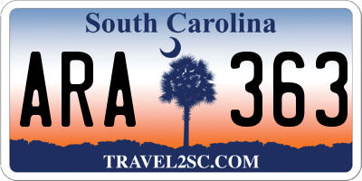 SC license plate ARA363