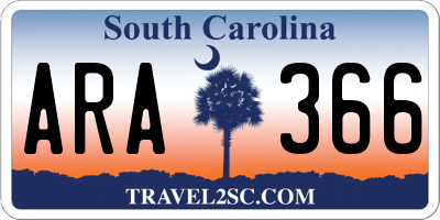 SC license plate ARA366