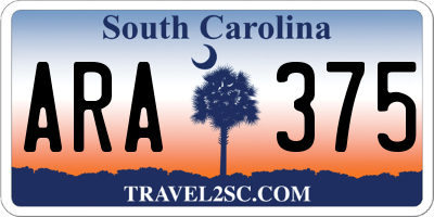 SC license plate ARA375