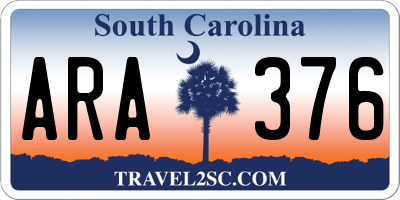 SC license plate ARA376