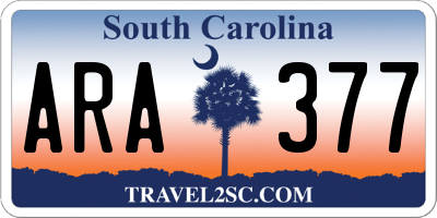SC license plate ARA377
