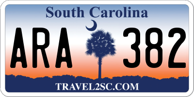 SC license plate ARA382