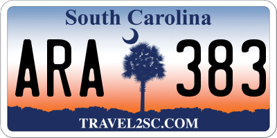 SC license plate ARA383