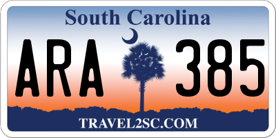 SC license plate ARA385