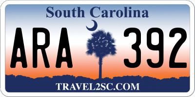 SC license plate ARA392