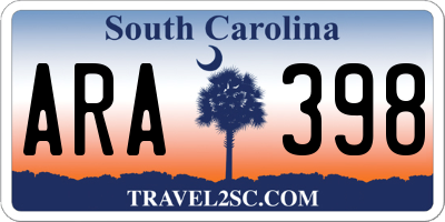 SC license plate ARA398