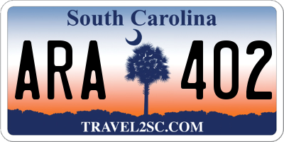 SC license plate ARA402
