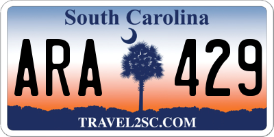 SC license plate ARA429