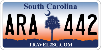 SC license plate ARA442