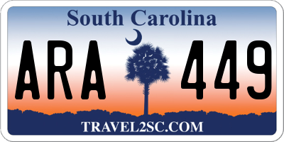 SC license plate ARA449