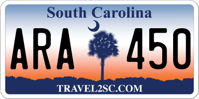 SC license plate ARA450