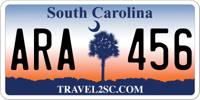 SC license plate ARA456