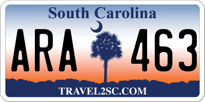 SC license plate ARA463