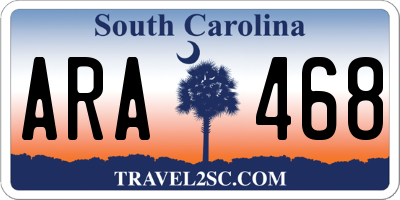 SC license plate ARA468