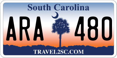 SC license plate ARA480