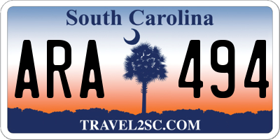 SC license plate ARA494