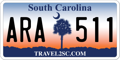 SC license plate ARA511
