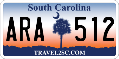 SC license plate ARA512