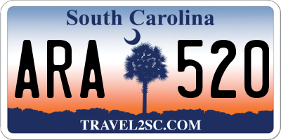 SC license plate ARA520