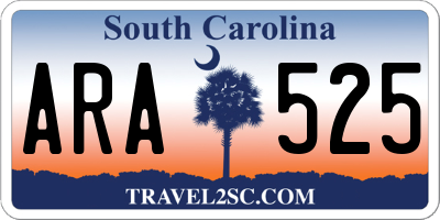 SC license plate ARA525
