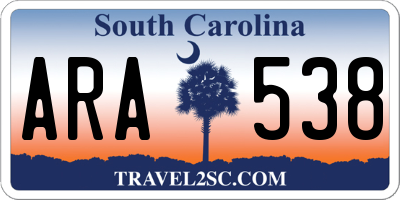 SC license plate ARA538