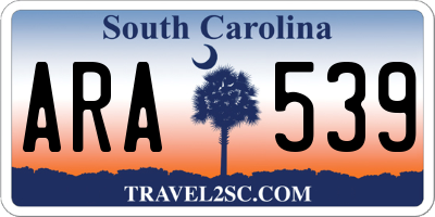 SC license plate ARA539
