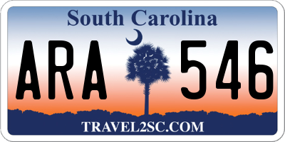 SC license plate ARA546