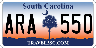 SC license plate ARA550