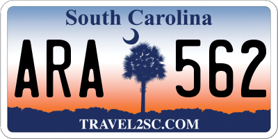 SC license plate ARA562