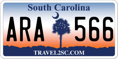 SC license plate ARA566