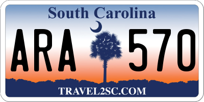 SC license plate ARA570