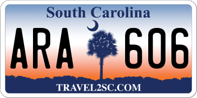 SC license plate ARA606