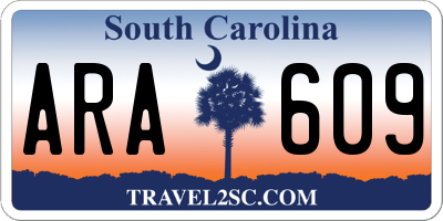 SC license plate ARA609